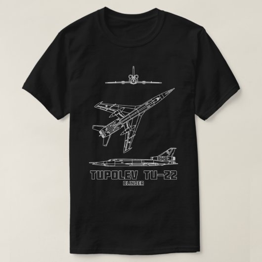 Tupolev TU22 Russische supersonische bommenwerper  T-shirt (Design voorkant)