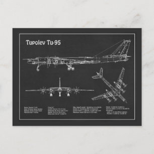 Tupolev Tu-95 - Plannen PD voor de Blauwdruk van h Briefkaart