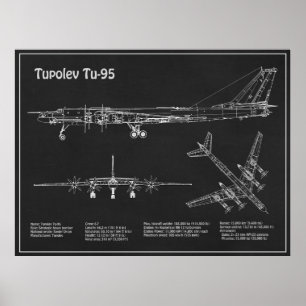 Tupolev Tu-95 - Plannen PD voor de Blauwdruk van h Poster