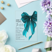 Tuquoise Bow She's Tying The Knot Bridal Shower Acryl Uitnodigingen (Insitu (Huwelijk))