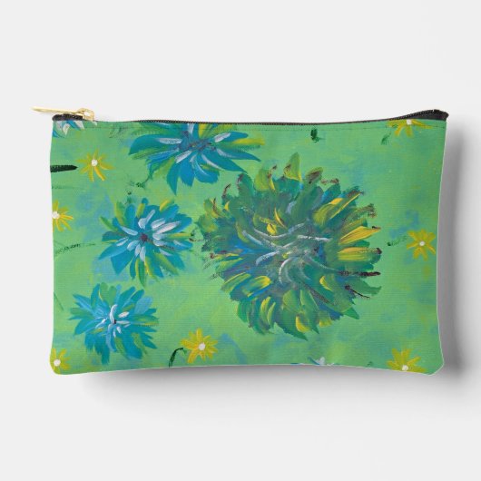 Tuquoise Twinkle Floral Accessoires Pouch Etui (Voorkant)