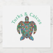 Tur Caicos Tribale Schildpad Sparkling Wijnetiket (Enkel label)