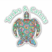 Tur Caicos Tribale Schildpad Sticker (Voorkant)