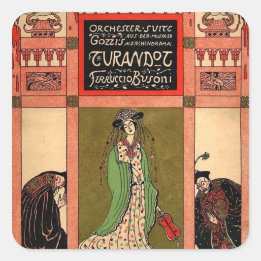 Turandot, een opera van Puccini Vierkante Sticker (Voorkant)