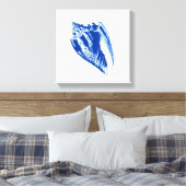 Turban Conch Shell, Indigo Blue en White Canvas Afdruk (Insitu (Slaapkamer))