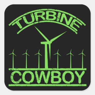 Turbine Cowboy Vierkante Sticker