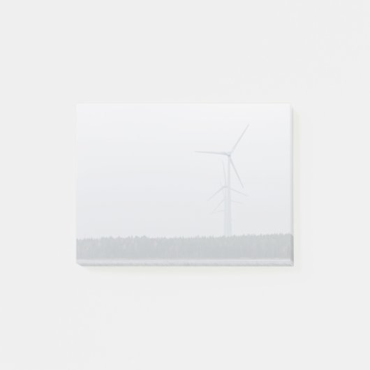 Turbinestraalvormige, hoge, witte windturbines gen post-it® notes (Voorkant)