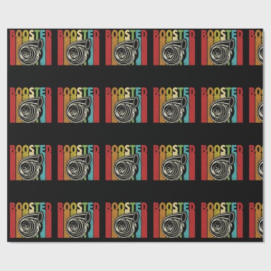 Turbo Car Boost Boosted Turbocharger Auto X Retro Cadeaupapier (Vlak)