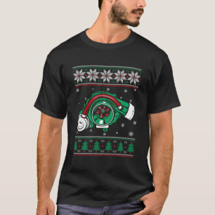 Turbo Car Mechanic Matching Ugly kerstRacing T-shirt