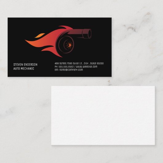 Turbo Fire Visitekaartje (Voorkant / Achterkant)