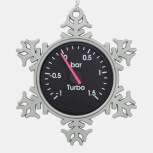 "Turbo Gage"-ontwerpcadeaus en -producten Tin Sneeuwvlok Ornament