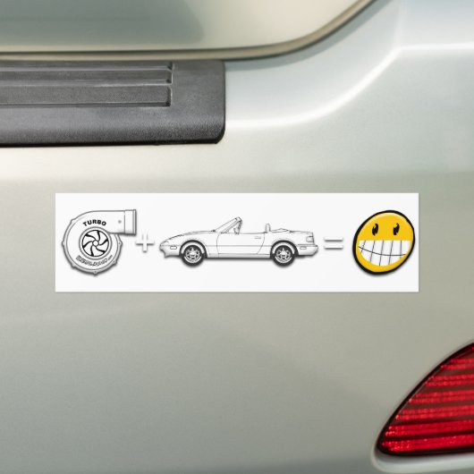 Turbo + MX-5 = Fun bumper sticker (Op auto)