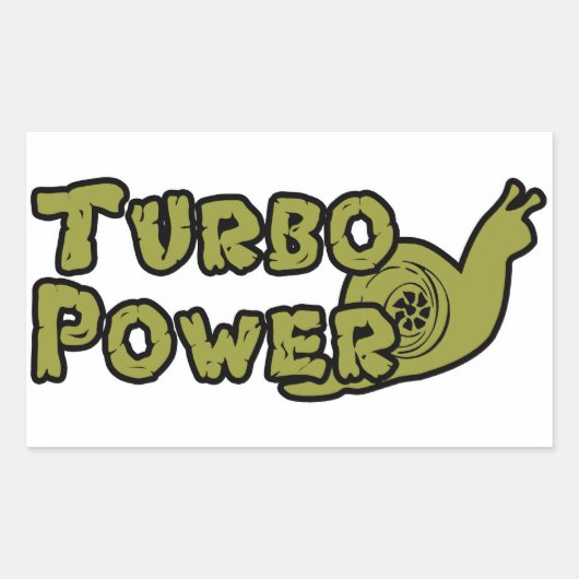 Turbo Power Rechthoekige Sticker (Voorkant)