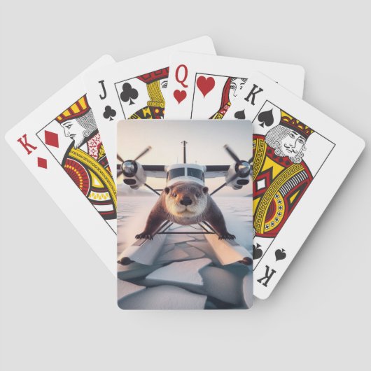 Turbo Prop Twin Engine Float Plane Struik Nederlan Pokerkaarten (Achterkant)