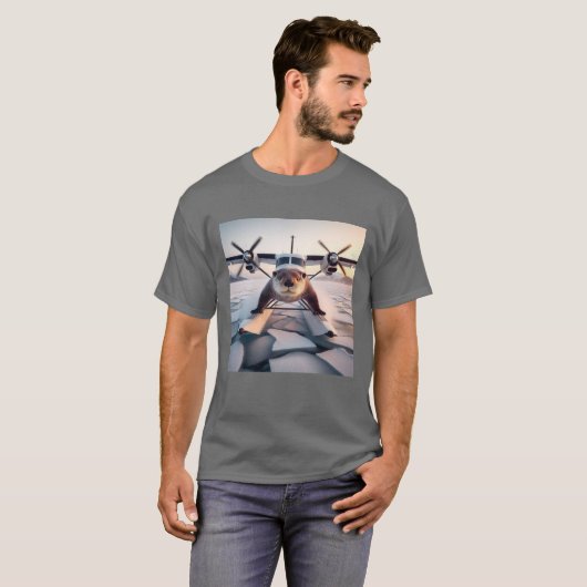 Turbo Prop Twin Engine Float Plane Struik Nederlan T-shirt (Voorkant volledig)