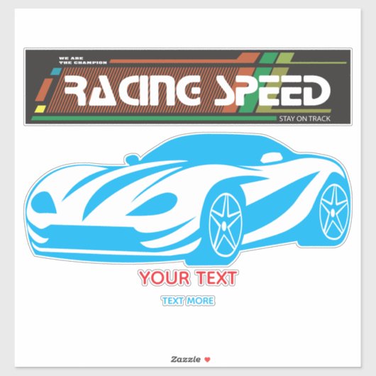 Turbo Racing Speed Car – Performance Auto Art Sticker (Vel)