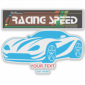 Turbo Racing Speed Car – Performance Auto Art Sticker (Voorkant)