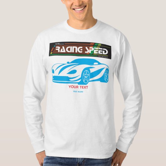 Turbo Racing Speed Car – Performance Auto Art T-shirt (Voorkant)