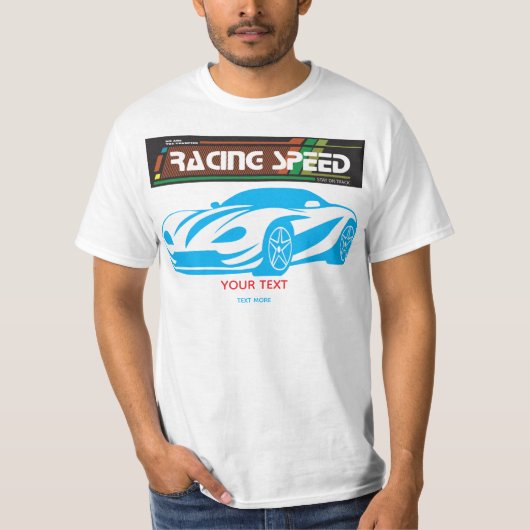 Turbo Racing Speed Car – Performance Auto Art T-shirt (Voorkant)