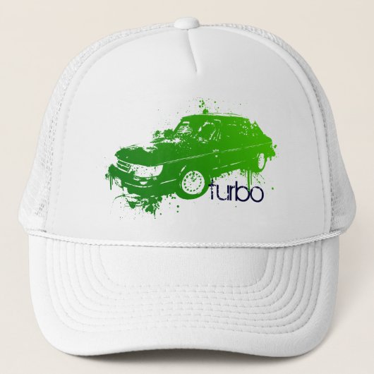 turbo sedan splatter verf - limoen trucker pet (Voorkant)