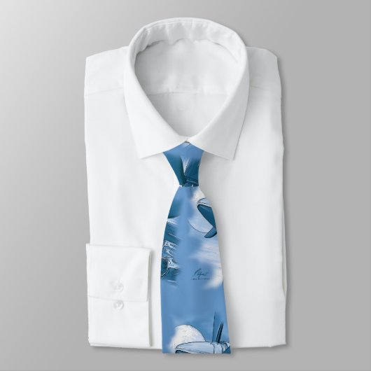 TURBO Vliegtuig STROPDAS blauw (Gebonden)