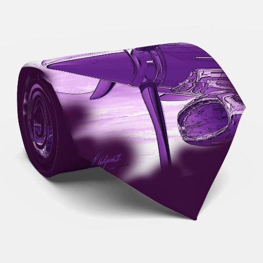 Turbo Vliegtuig Stropdas Paars (Opgerold)