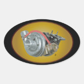 Turbocompressor Ovale Sticker (Voorkant)