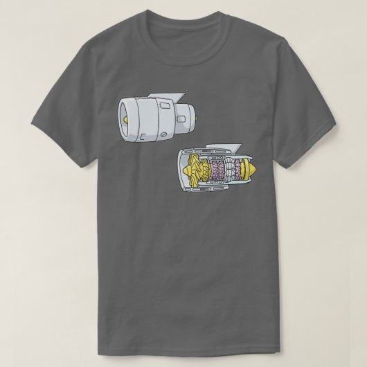 Turbofan Jet Engine T-shirt (Design voorkant)