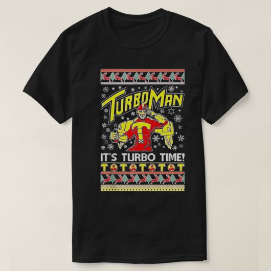TurboMan is zijn turbo tijd lelijk T-shirt (Design voorkant)
