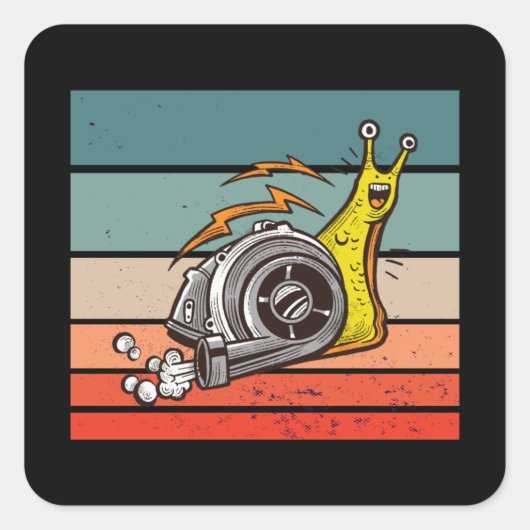 Turboslak Vierkante Sticker (Voorkant)