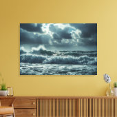 Turbulent Ocean Storm – Cinematic 4K zeegezicht Canvas Afdruk (Insitu (Woonkamer))