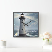 "Turbulent Zee kalm" Vierkante Klok (Huis)