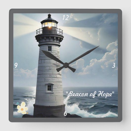 "Turbulent Zee kalm" Vierkante Klok (Voorkant)