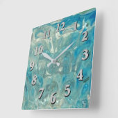 Turbulent Zee Vierkante Klok (Hoek)