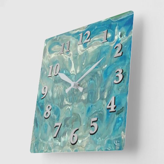 Turbulent Zee Vierkante Klok (Hoek)