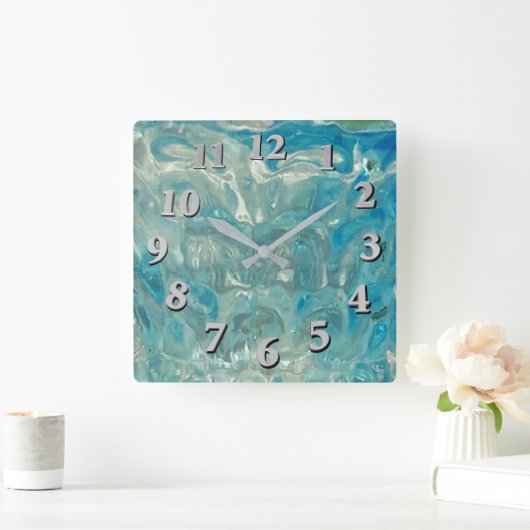 Turbulent Zee Vierkante Klok (Huis)