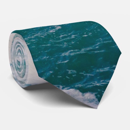 Turbulente blauwe wateren stropdas (Opgerold)