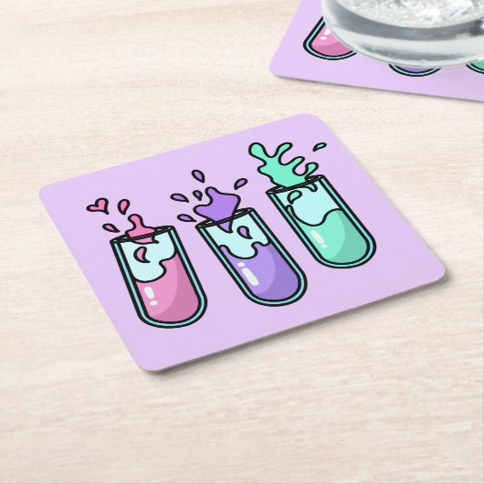 Turbulente reageerbuizen kartonnen onderzetters (Schuin)