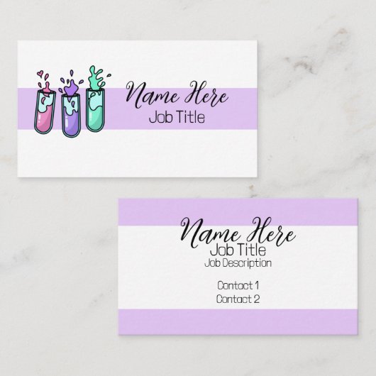 Turbulente reageerbuizen visitekaartje (Voorkant / Achterkant)