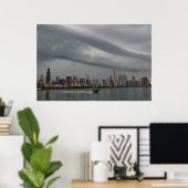 turbulente skies over Chicago Poster (Thuiskantoor)