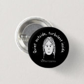 Turbulente zwarte Button (Voorkant /achterkant)