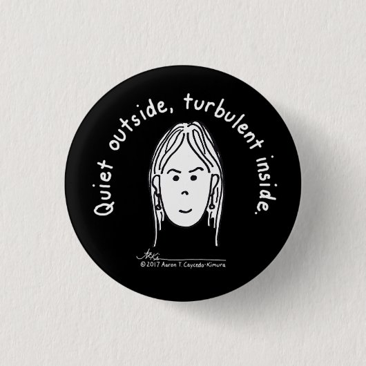 Turbulente zwarte Button (Voorkant)