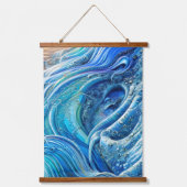 Turbulentiestroom in het Zee, Abstracte kunst Hangend Wandkleed (Voorkant 2)