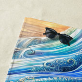 Turbulentiestroom in het Zee, Abstracte kunst Strandlaken (In situ)