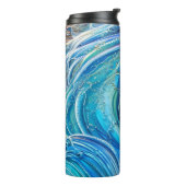 Turbulentiestroom in het Zee, Abstracte kunst Thermosbeker (Gedraaid links)