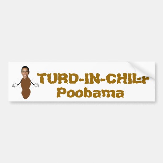 TURD-IN-CHIEF, Poobama Bumpersticker (Voorkant)