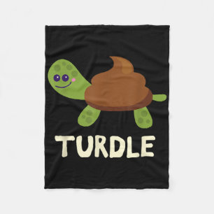 Turdle Grappige Schildpad Poep Emoticon  Fleece Deken