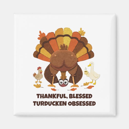TURDUCKEN BEZETEN Grappige Thanksgiving Magneet (Voorkant)