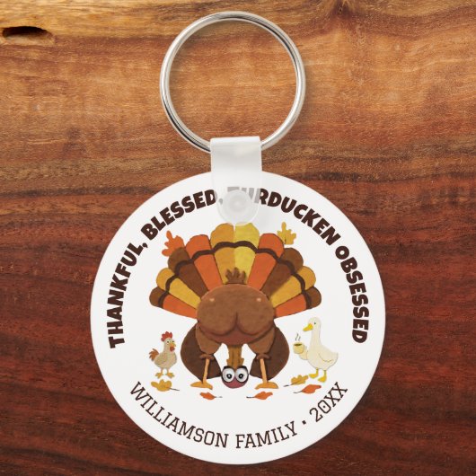 TURDUCKEN OBSESSED Funny Thanksgiving Sleutelhanger (Voorkant)