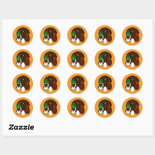 Turducken - ronde sticker (Vel)